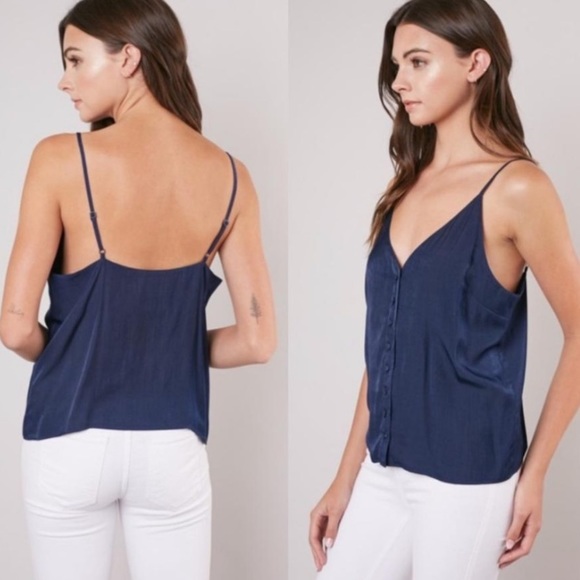 Button Down Navy Camisole - Picture 2 of 2